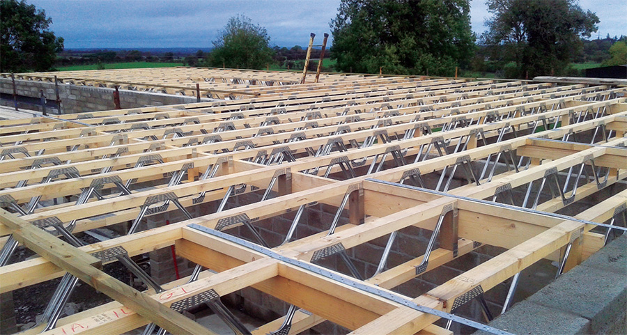 Metal web joists create smooth and neat runs for services