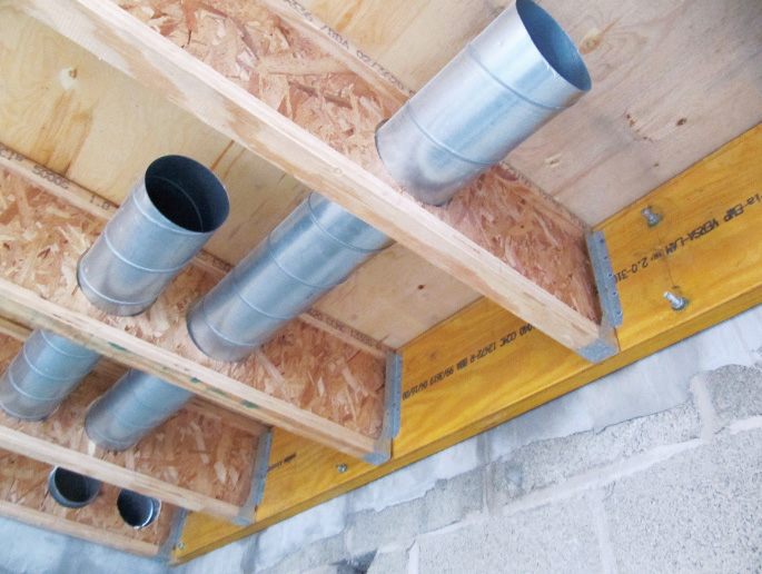 Spiral ducting boosts the efficiency of the MVHR by reducing resistance