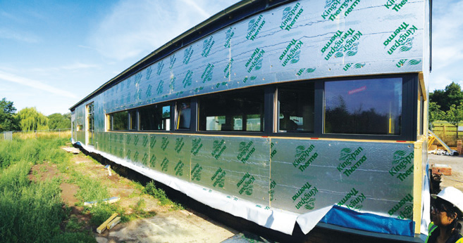 100mm of additional Kingspan Thermawall insulation was installed outside the SIPs
