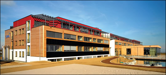 The new headquarters of renewable energy specialists Juwi in Wörrstadt, Germany, constructed by timber frame experts GriffernerHaus